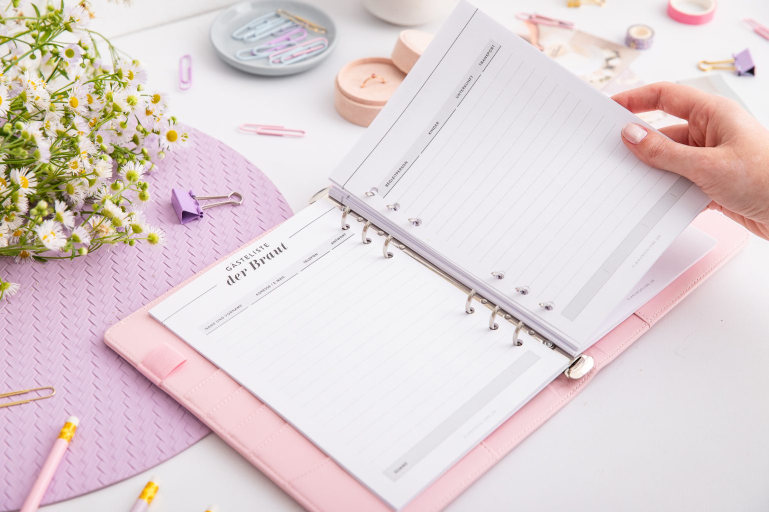 Hochzeitsplaner Ringplaner | Gaesteliste Braut