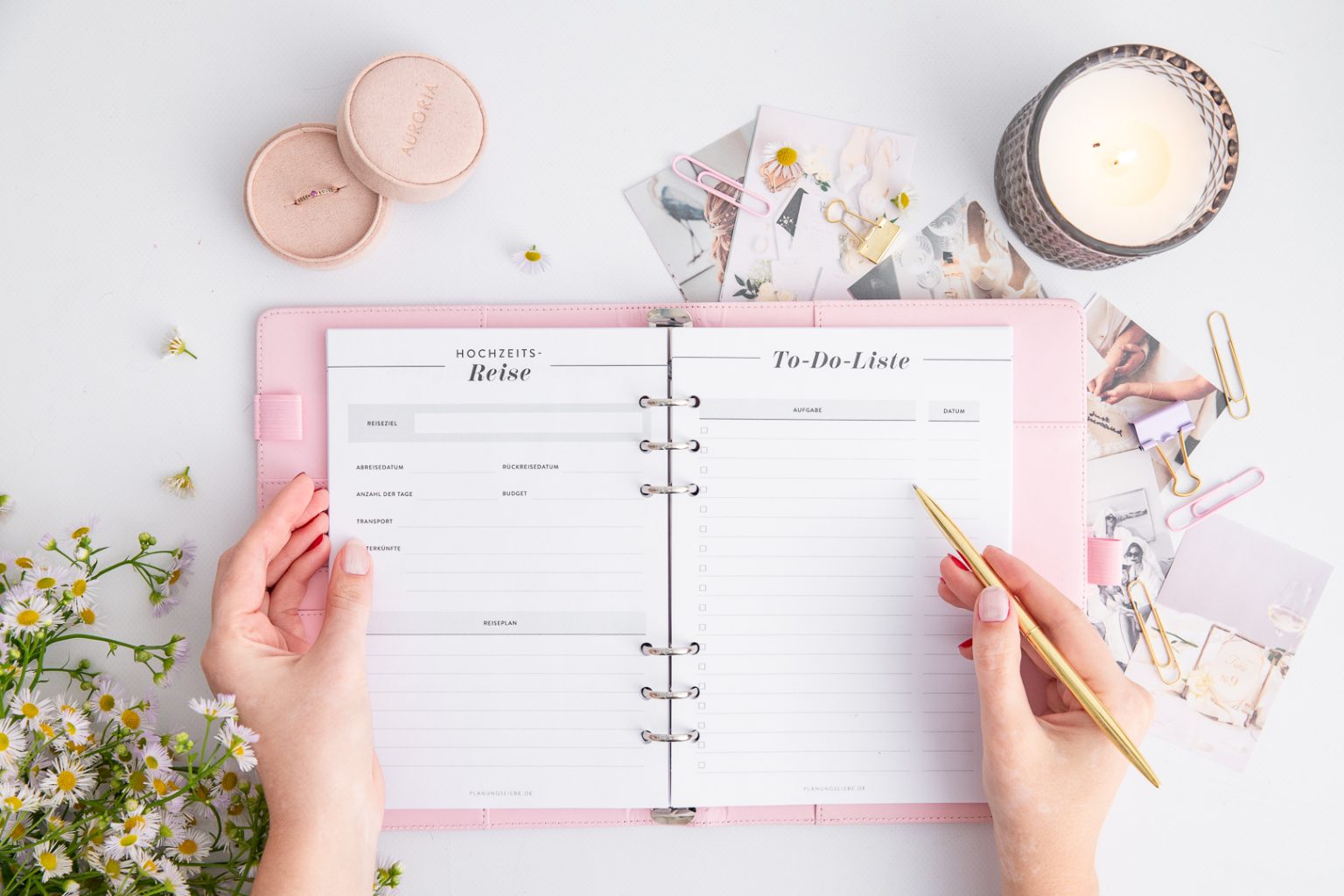 Hochzeitsplaner Ringplaner Einlagen | Hochzeitsreise und To-do Liste