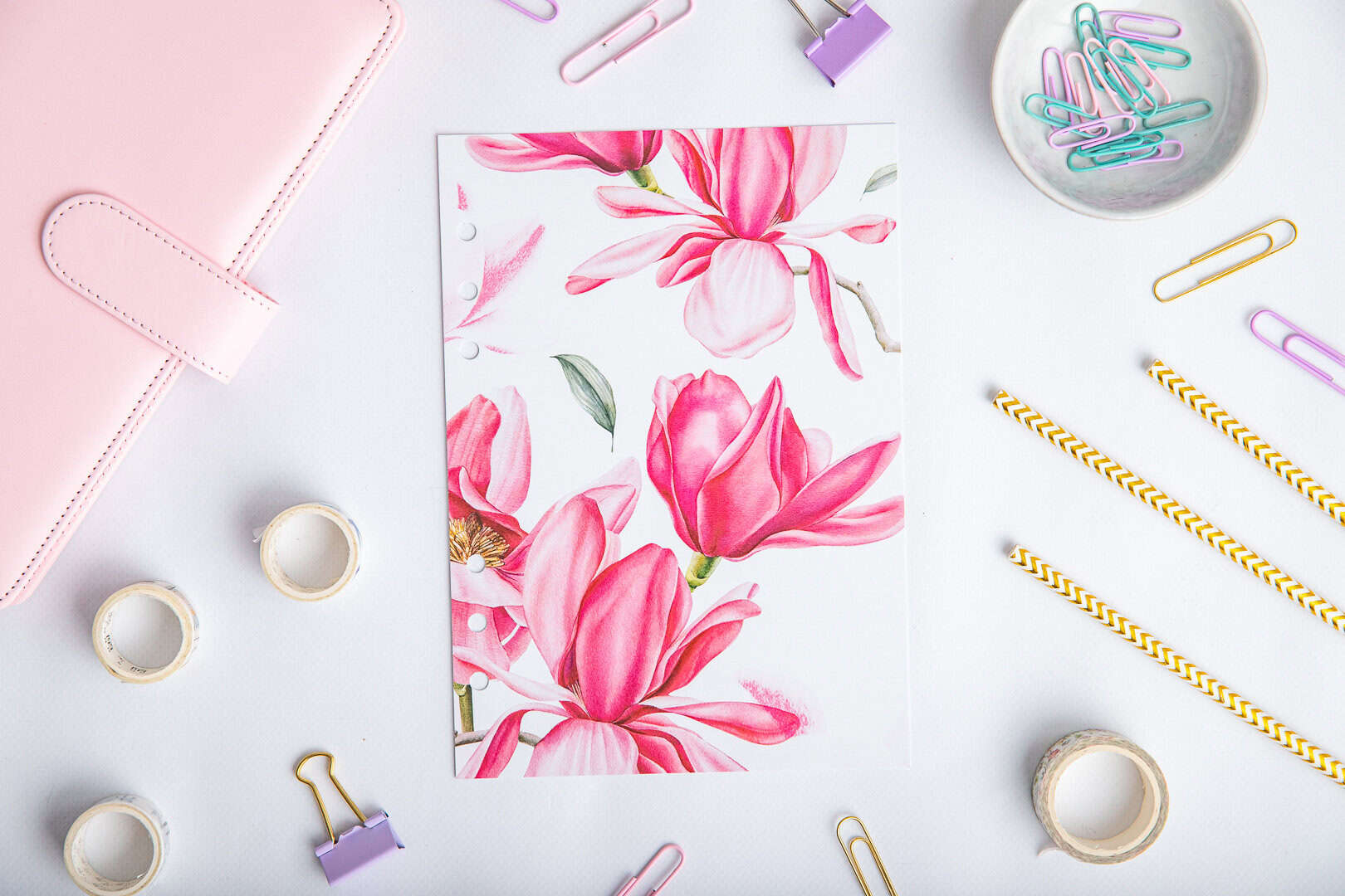 Magnolienblüte - Titelseite für Ringbuchplaner