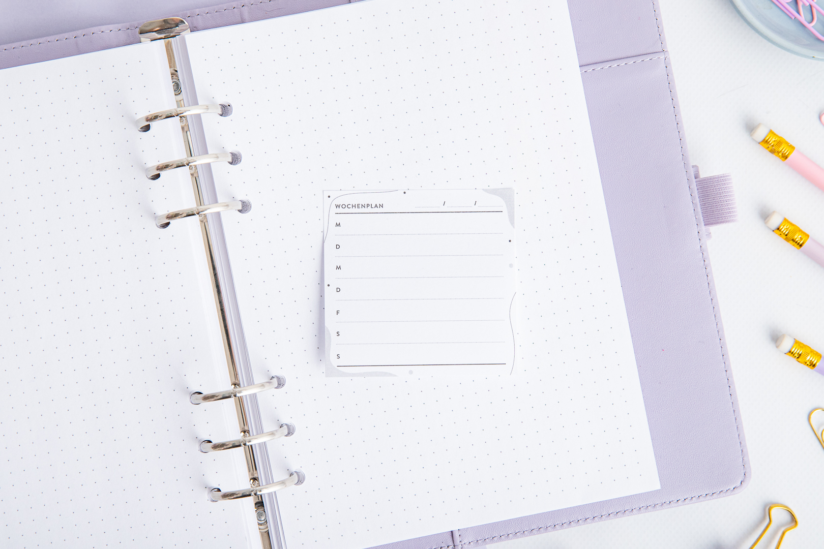 Wochenplan Haftnotizen für den Alltag
