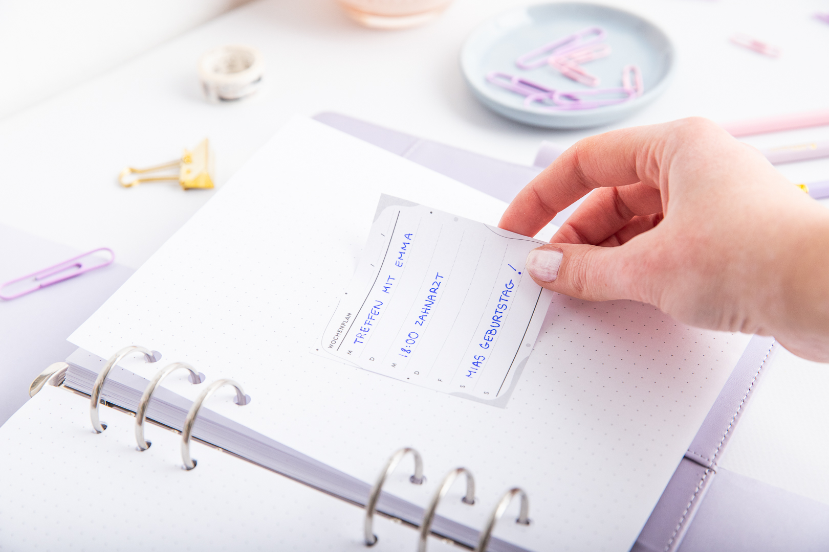 Wochenplan Haftnotizen für Aufgaben