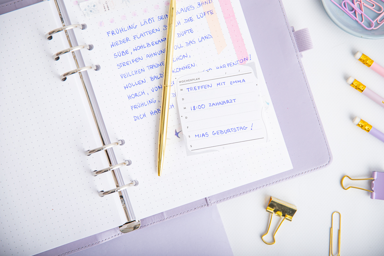 Wochenplan Haftnotizen zur Wochenübersicht