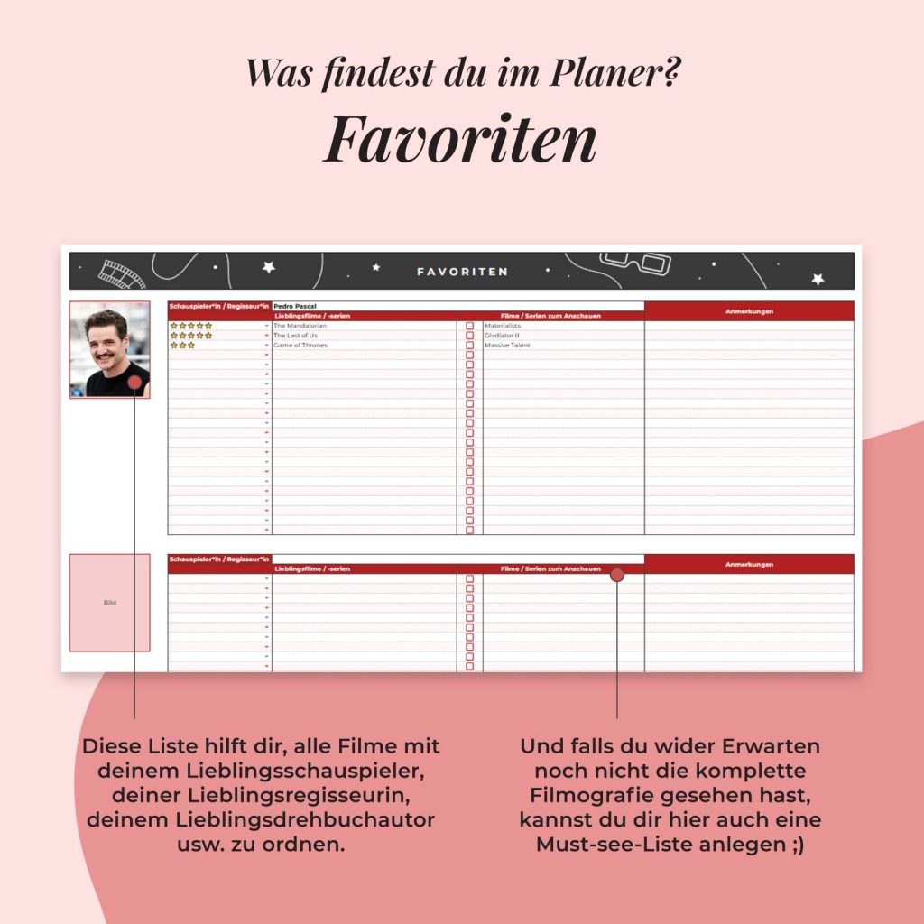 Film-und Serienplanner | Google Sheets | Favoriten