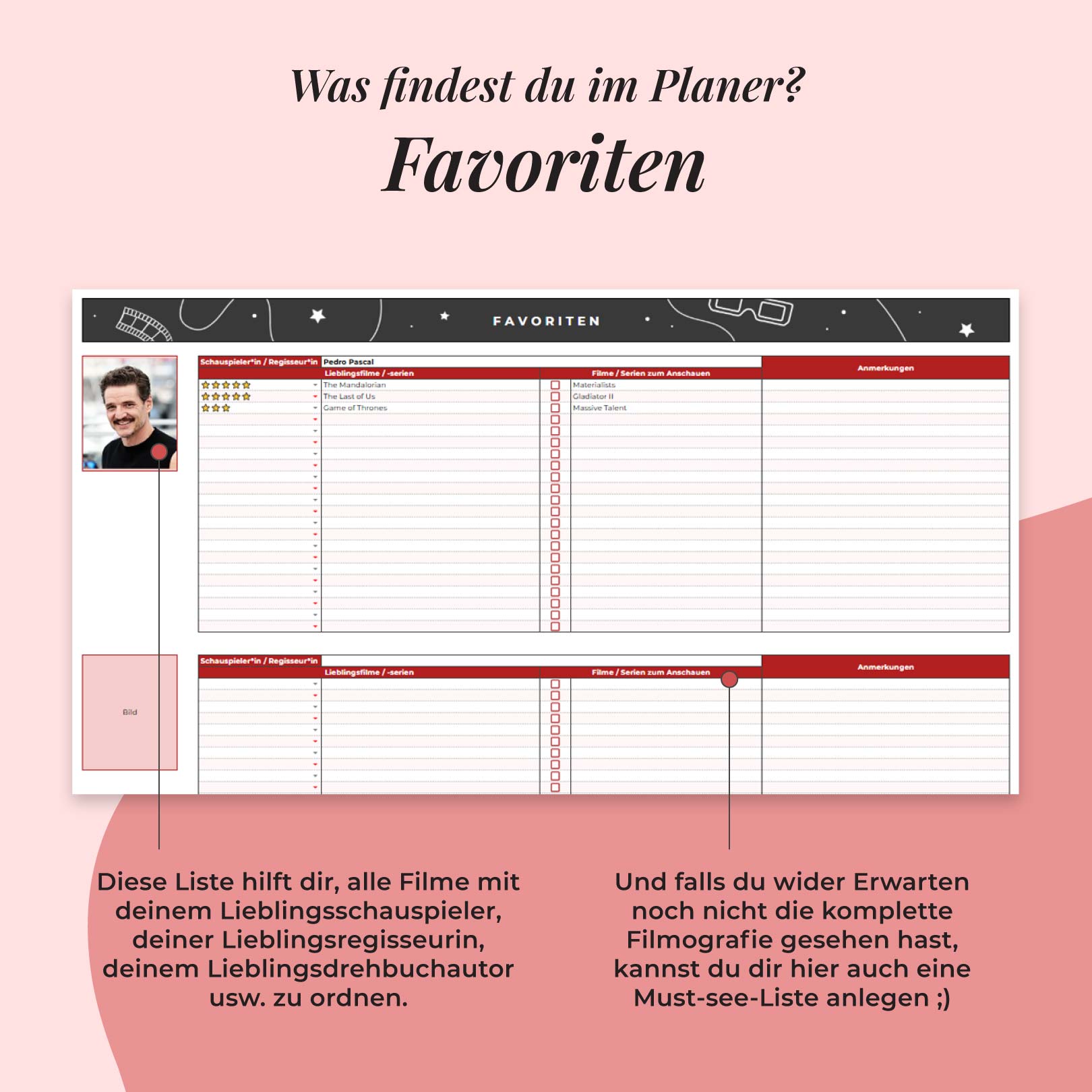 Film-und Serienplanner | Google Sheets | Favoriten