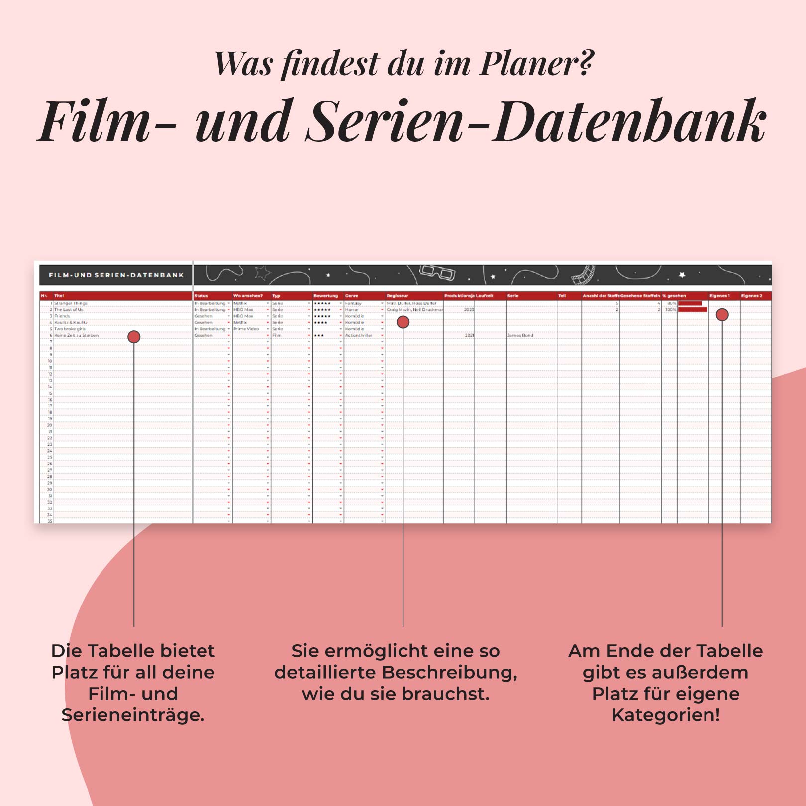 Film-und Serienplanner | Google Sheets | Film- und serien datenbank