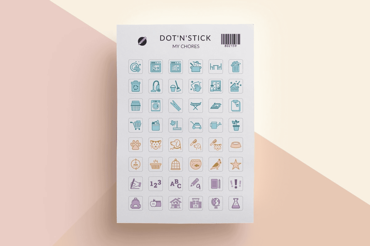 Sticker „My Chores“ für die Aufgaben-Tafel – Bogen 1