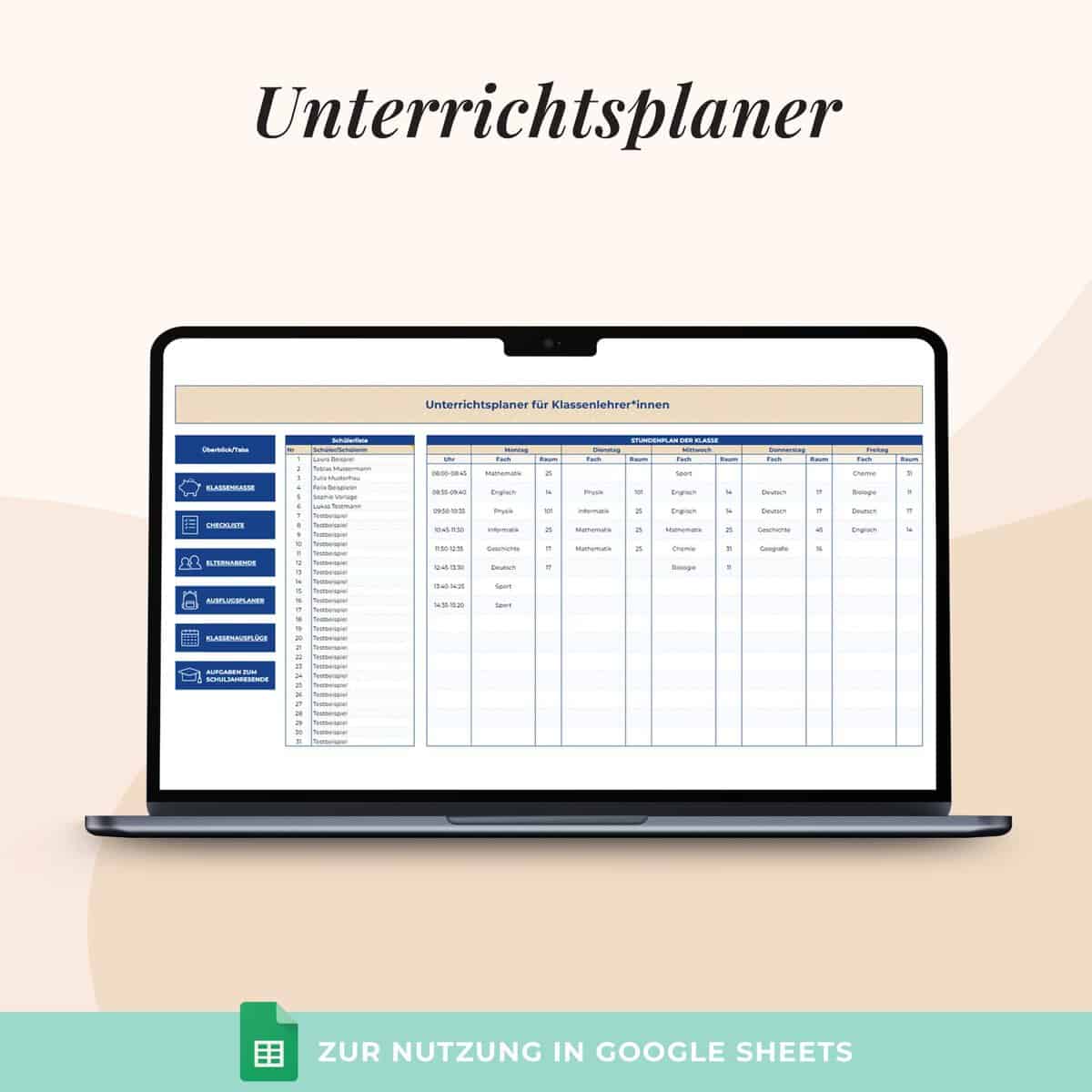 Klassenlehrer*innen Planer | Google Sheets