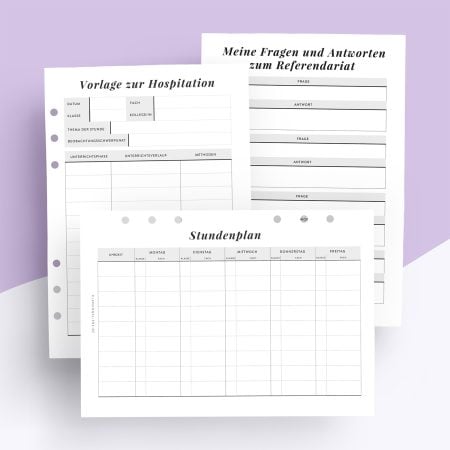 Referendariat – Ringplaner Einlagen
