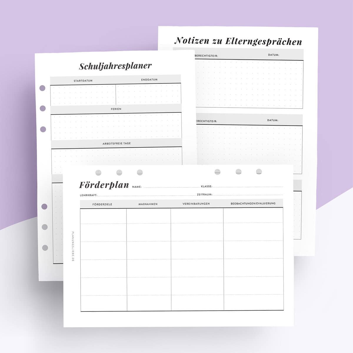 SoPäd Lehrerplaner – Ringplaner Einlagen