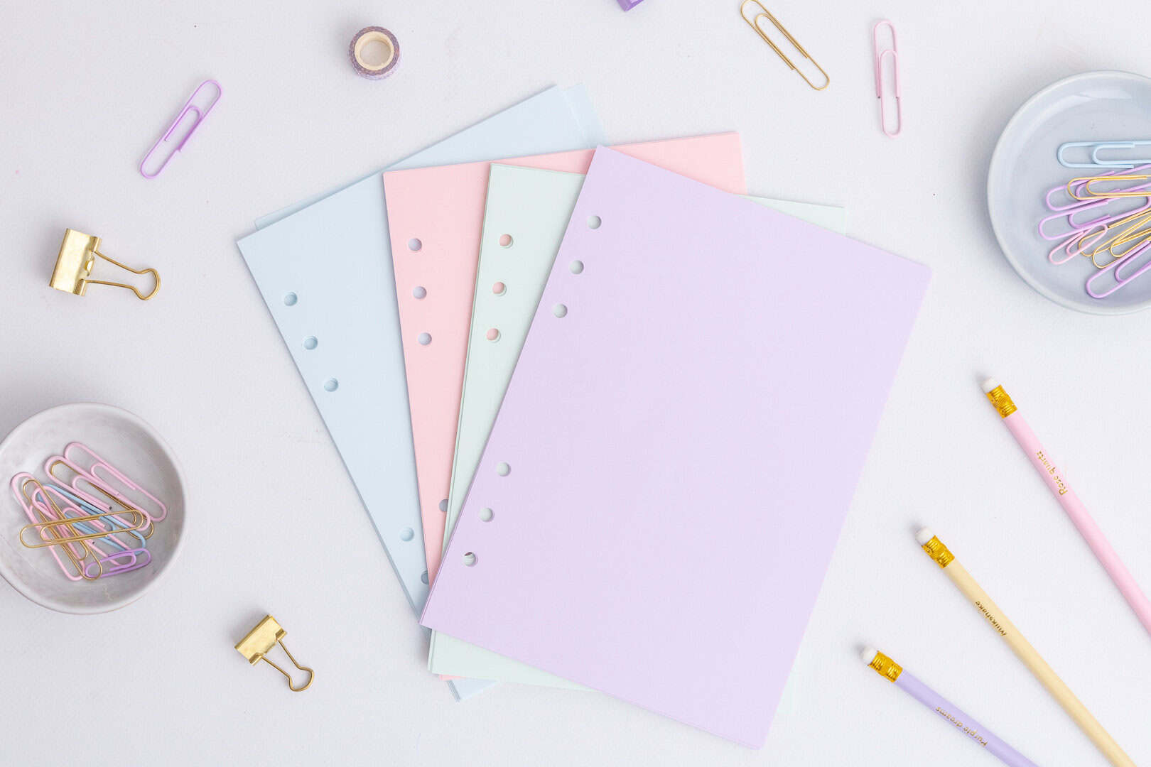 Bunte Ringbuch Einlagen A5 – 4 Pastellfarben