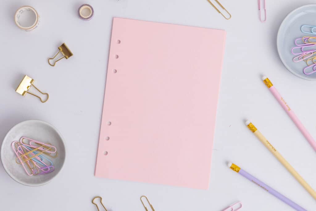 Bunte Ringbuch Einlagen A5 – Blanko Seiten – Rosa