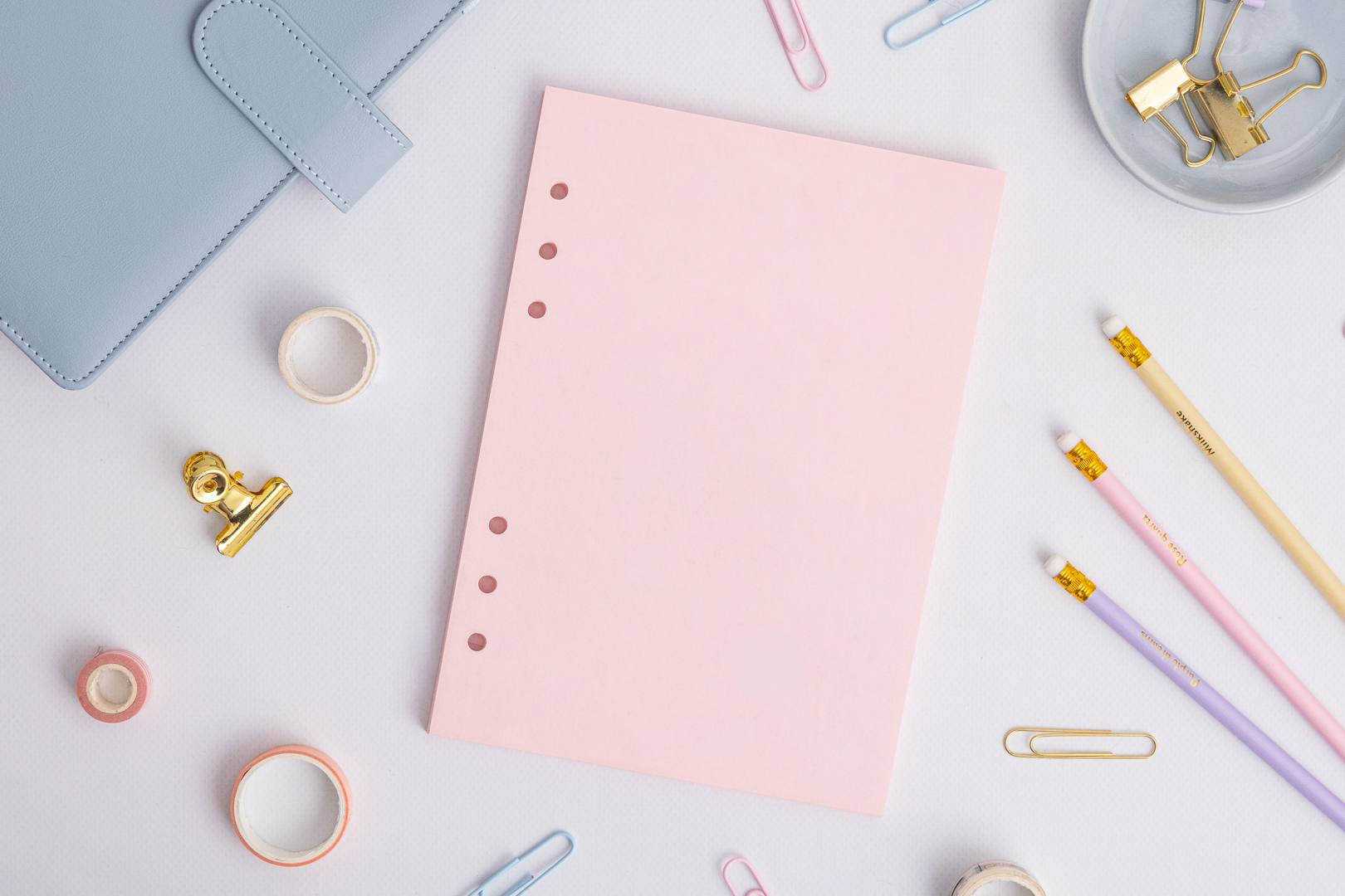 Bunte Ringbuch Einlagen A5 – Blanko Seiten – Rosa