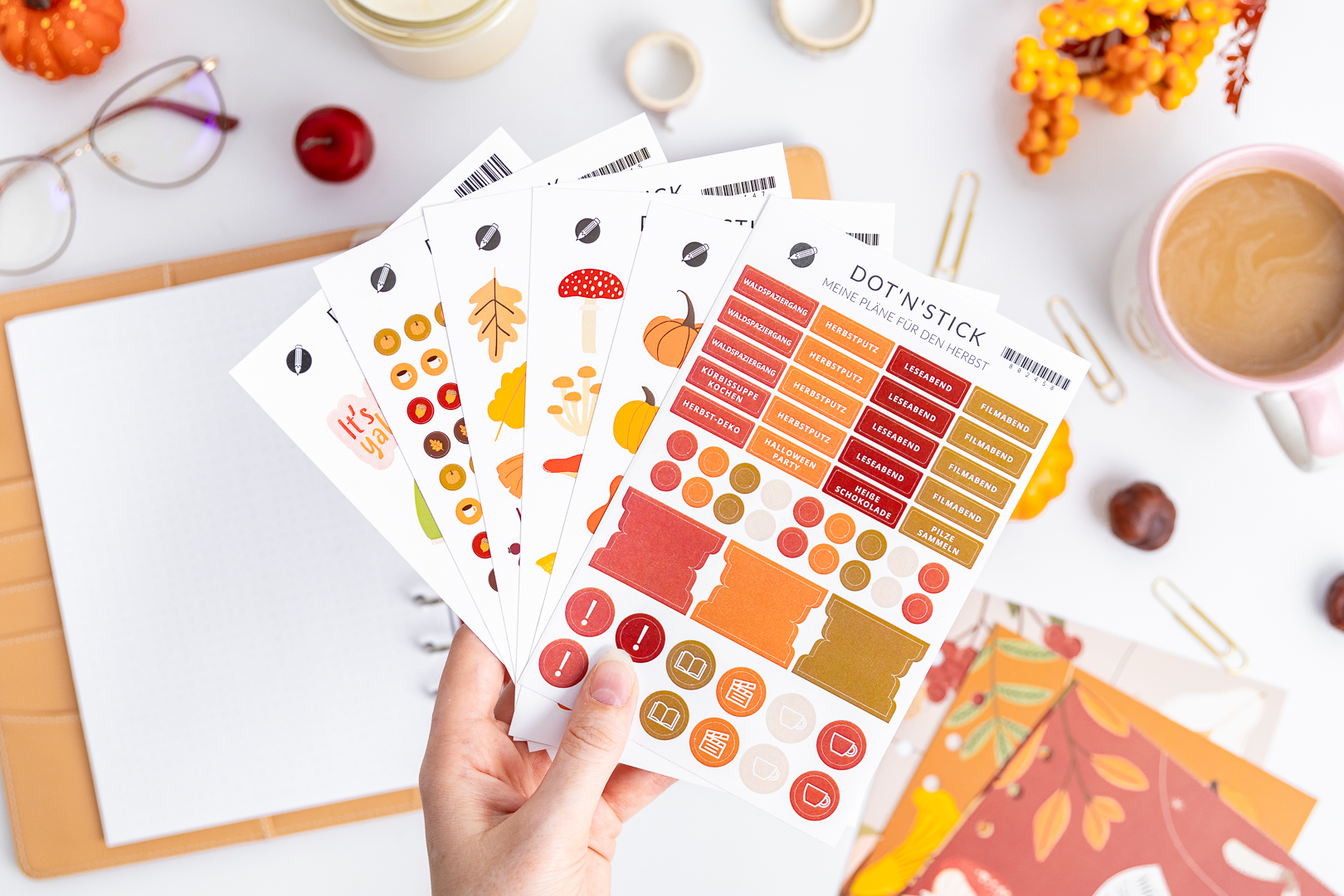Herbstliche Sticker für Planer Set