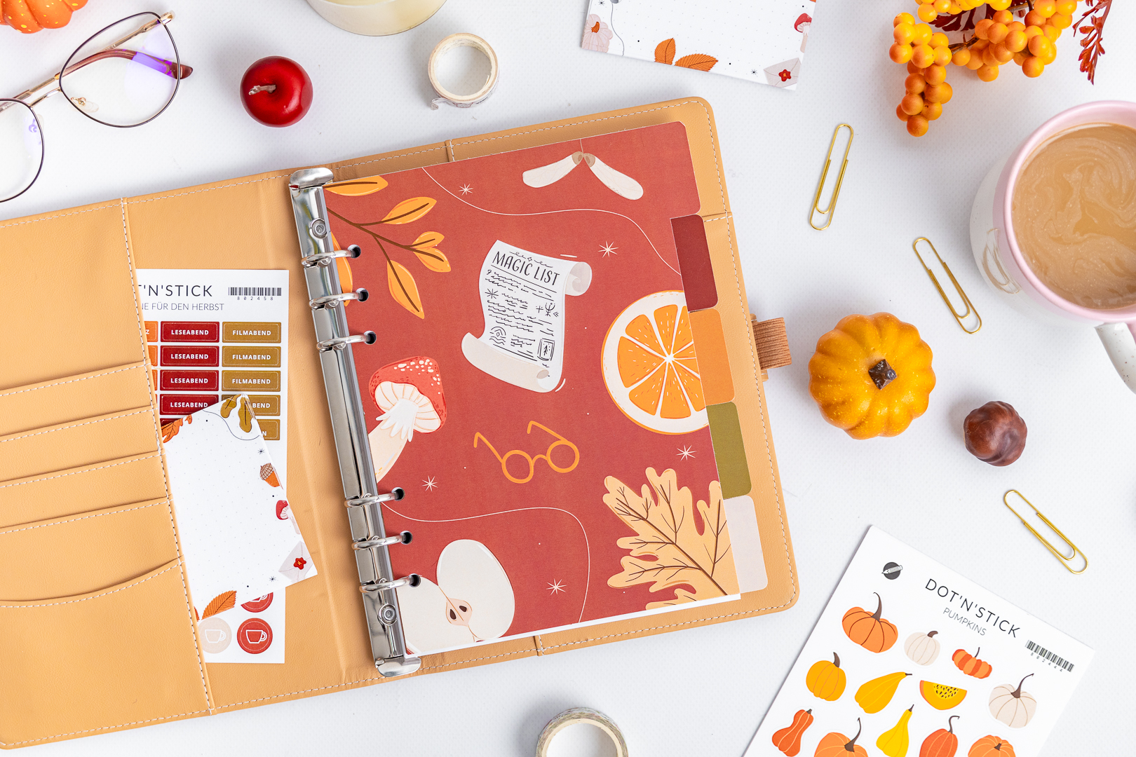 Herbstliche Trennblätter fuer Ringbuch