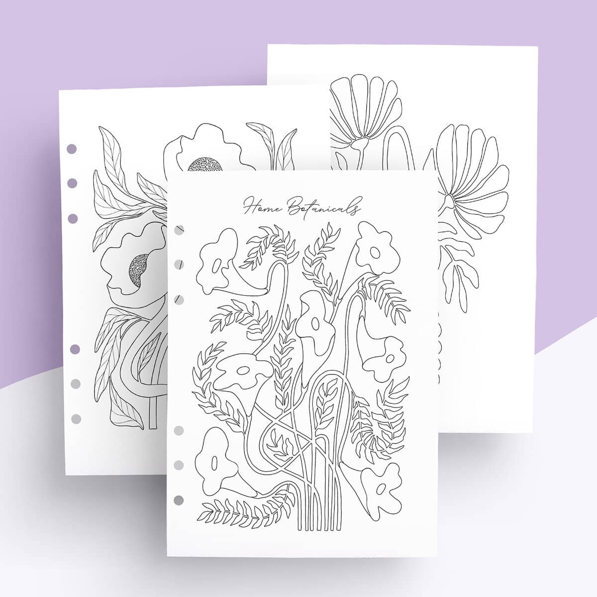 Malvorlagen „Moderne Blumensträuße“ – Ringbuch Einlagen (2)