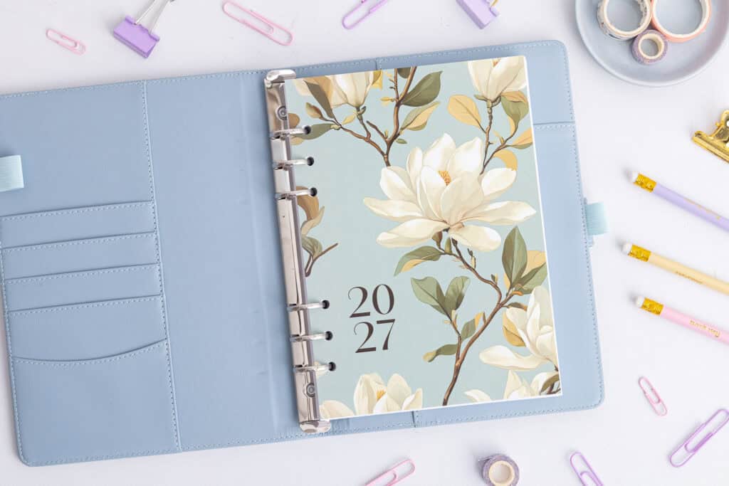 Titelseite für deinen Organizer | White magnolia