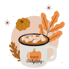 Pumpkin Spice Moment – Gemütlicher Herbstkaffee Illustration Pumpkin Spice Moment – Gemütlicher Herbstkaffee Illustration